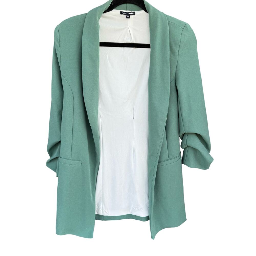 Fashion Nova Sage Long Blazer EUC Size XS